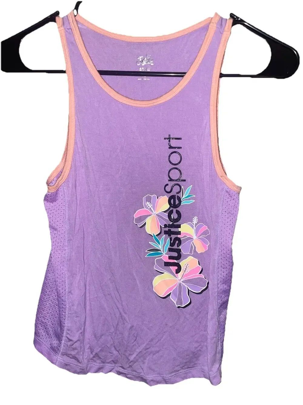 Justice Girls Hawaiin Floral Summer Tank Top Sz M 10 Soft Stretch